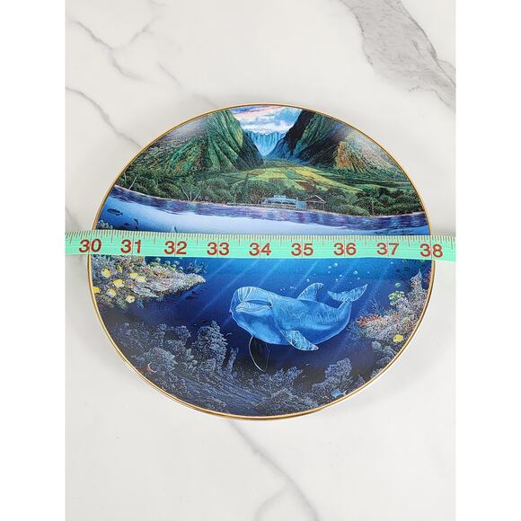 Underwater Paradise Chez Paul Dolphin Year 1991 Porcelain 8" Plate Wall Decor - Picture 14 of 14